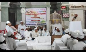 Maulana Mushtaque Ahmad Anfar Sb, President of Assam Jamiat Ulamae Hind and Vice-Chancellor of the seminary