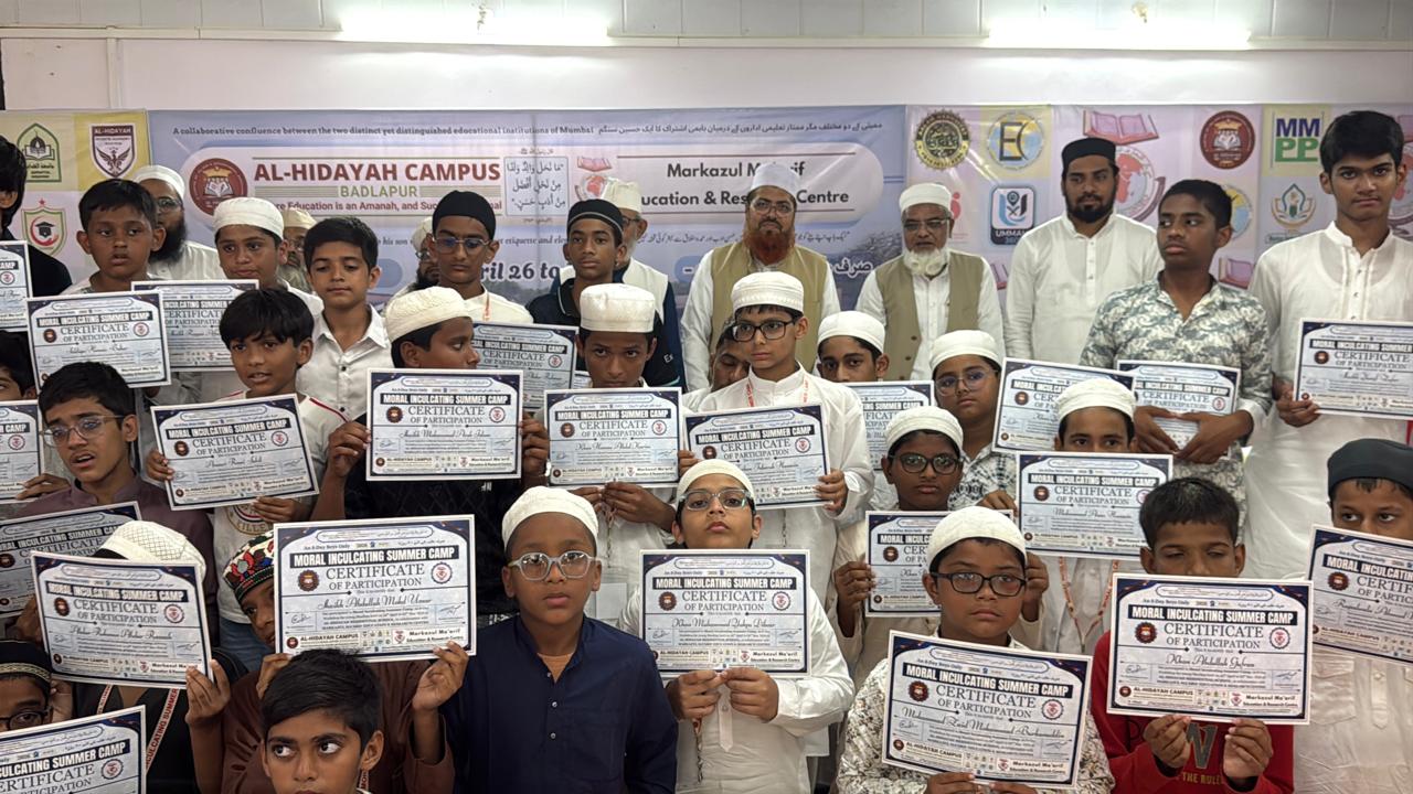 Moral Inculcating Summer Camp Concludes Successfully at Al-Hidya Campus, Badlapur